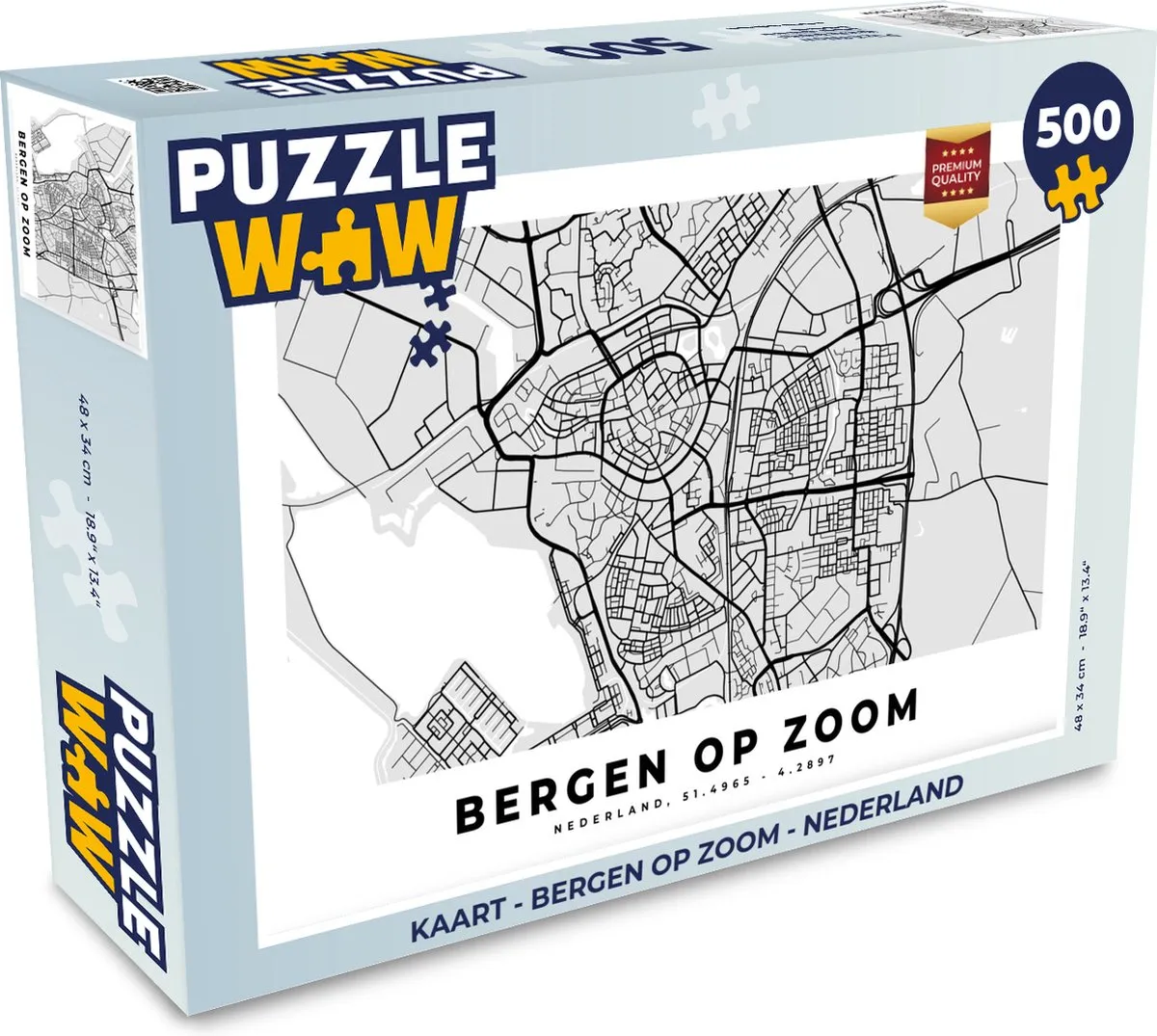 PuzzleWow Bergen op Zoom Legpuzzel 500 Stuks - Multicolor