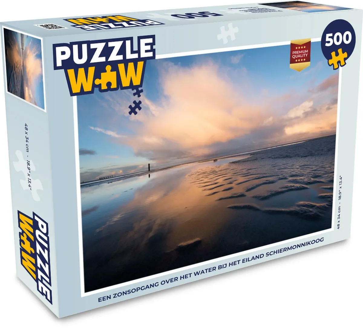 PuzzleWow Legpuzzel Schiermonnikoog Zonsopgang - 500 Stuks - Multicolor