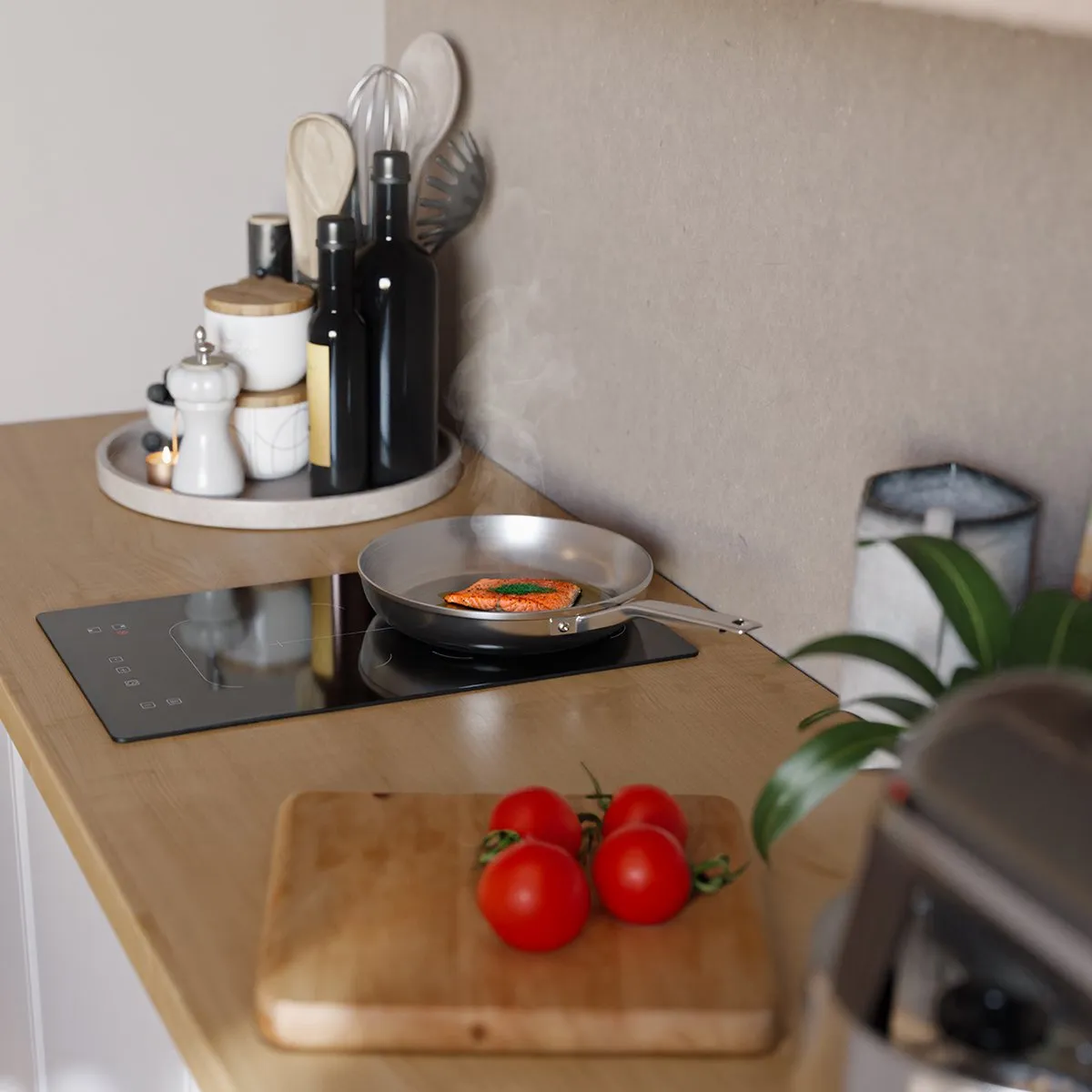 KitchenBrothers Inductie Kookplaat - Inbouw Inductieplaat - 30 cm - 2 Zones - 1x Flexzone - 1 Fase - Tot 3300W - Zwart