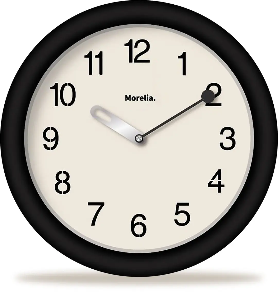 Morelia® Wandklok Modern Zwart met Beige