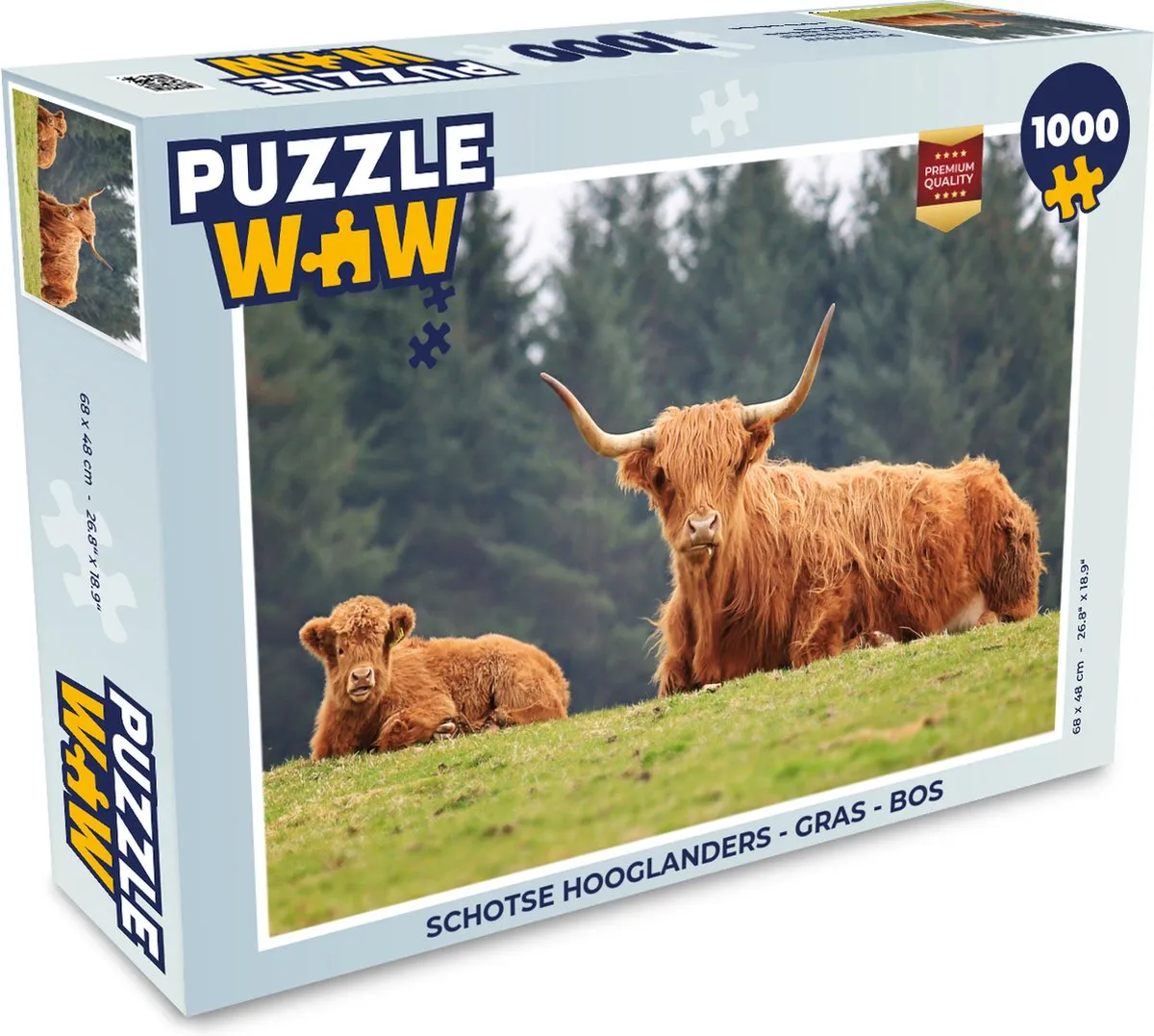 PuzzleWow Schotse Hooglanders Legpuzzel 1000 Stuks
