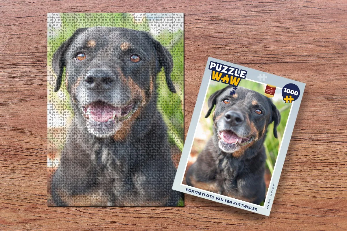 PuzzleWow Legpuzzel Rottweiler 1000 Stuks - Multicolor