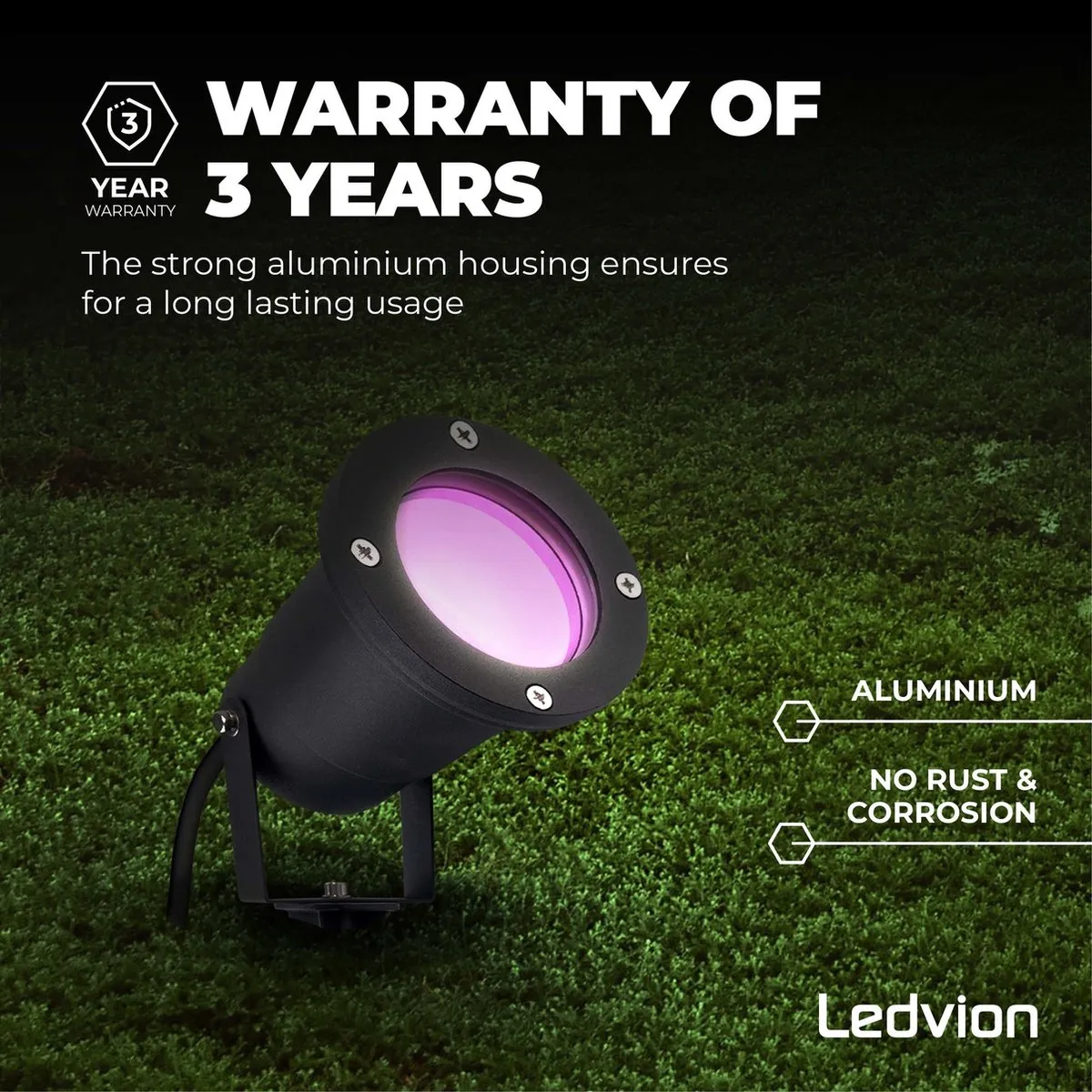 LEDVION 6x SMART Wifi LED Prikspots IP65 4.9W - Zwart