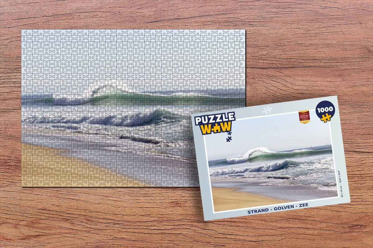 PuzzleWow Legpuzzel 1000 Stuks - Strand Golven Zee - Multicolor