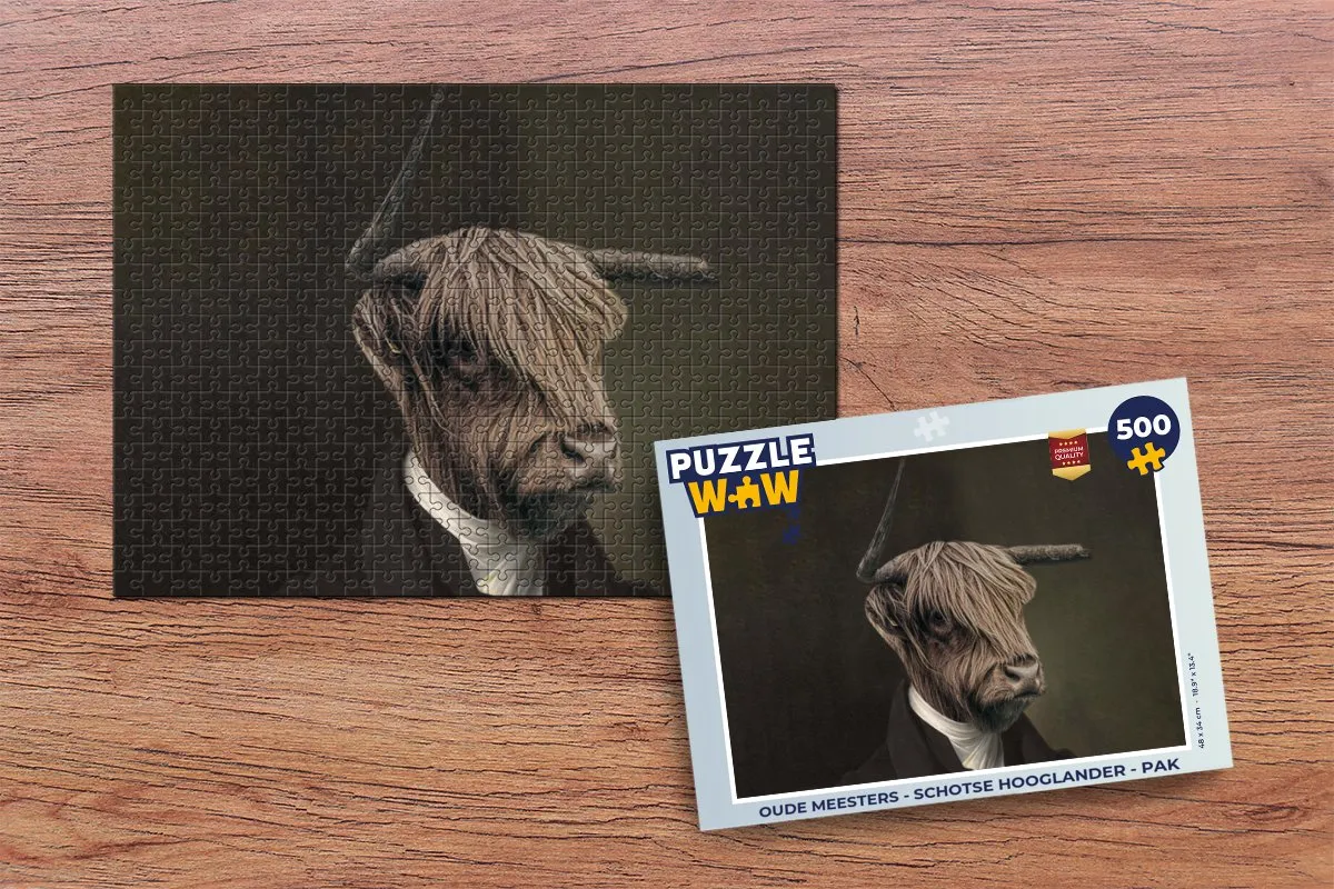 PuzzleWow Oude Meesters Schotse Hooglander Legpuzzel 500 Stuks - Multicolor