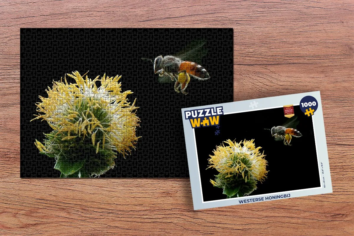 PuzzleWow Westerse Honingbij Legpuzzel 1000 Stuks - Multicolor