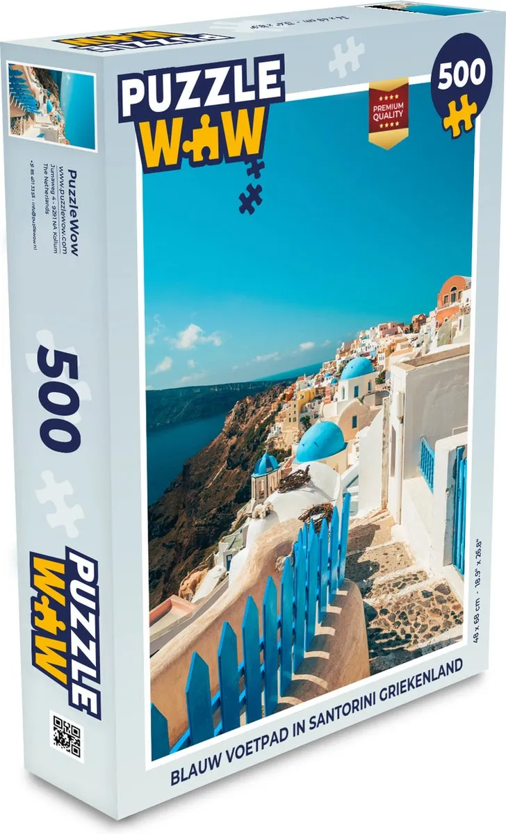 PuzzleWow Santorini Voetpad Legpuzzel 500 Stuks