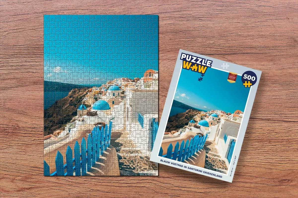 PuzzleWow Santorini Voetpad Legpuzzel 500 Stuks - Multicolor