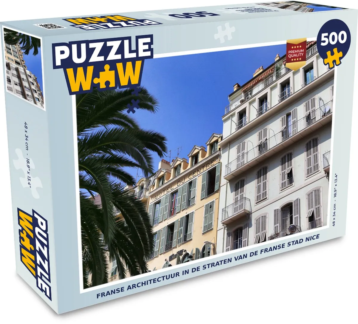 PuzzleWow Frankrijk Architectuur Nice Legpuzzel 500 Stuks - Multicolor