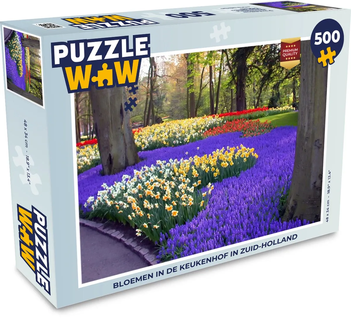 PuzzleWow Bloemen in de Keukenhof Legpuzzel 500 Stuks - Multicolor