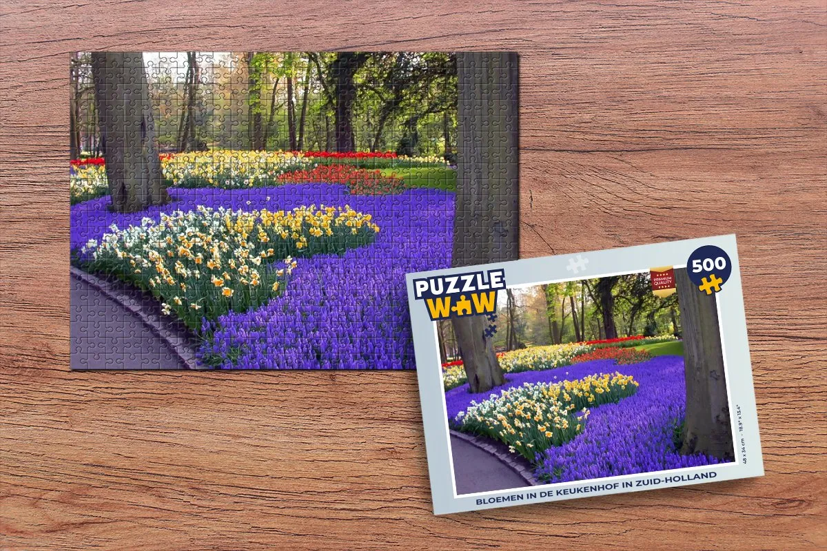 PuzzleWow Bloemen in de Keukenhof Legpuzzel 500 Stuks