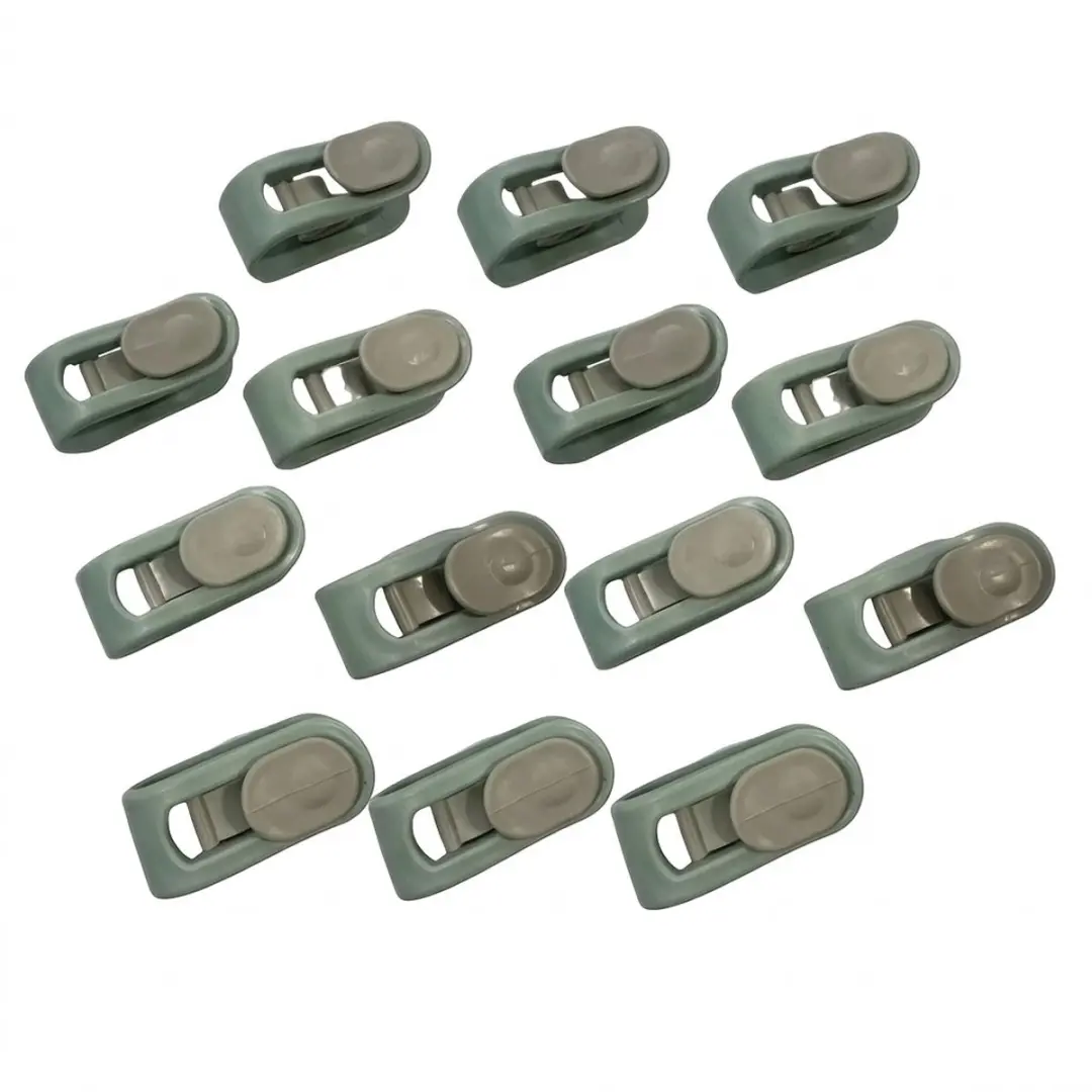 Groene anti slip dekbedclips met schuifsluiting