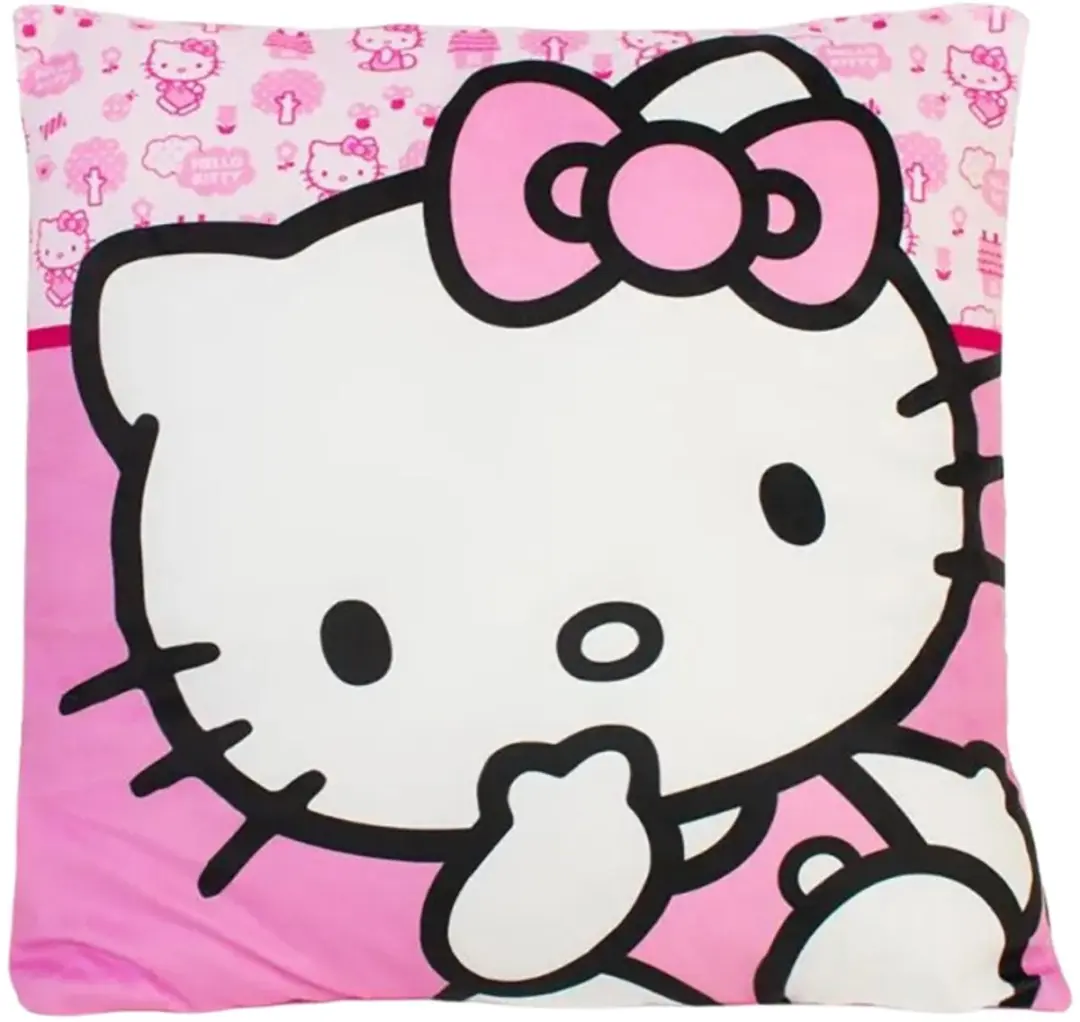 Hello Kitty Slaapkamerset Roze - Kussen & Fleece Decken - afbeelding 4 van 5