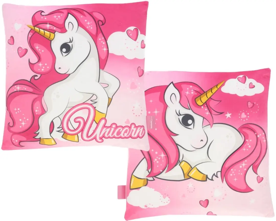 Unicorn Slaapkamerset Roze - Kussen & Fleece Deken - afbeelding 4 van 4