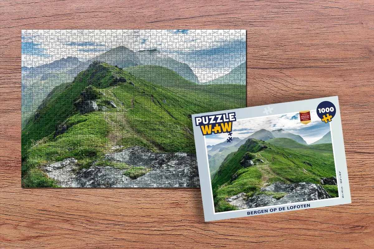 PuzzleWow Bergen op de Lofoten Legpuzzel 1000 Stuks - Multicolor