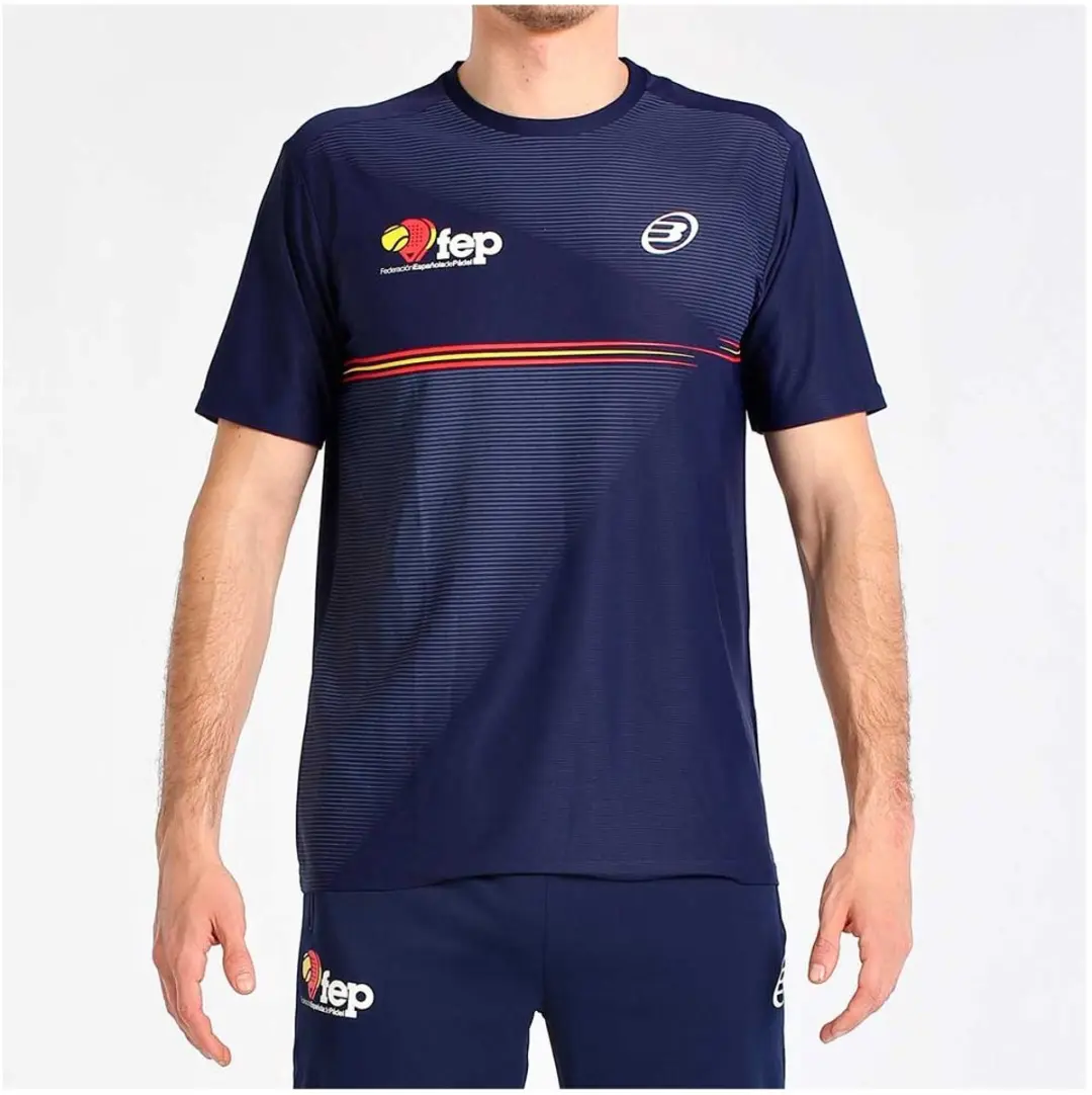 Bullpadel Fang Spaans nationaal padelteamshirt marineblauw