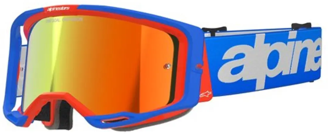 Alpinestars Vision 8 Crossbril Blauw/Oranje - Rode Spiegellens - afbeelding 2 van 2
