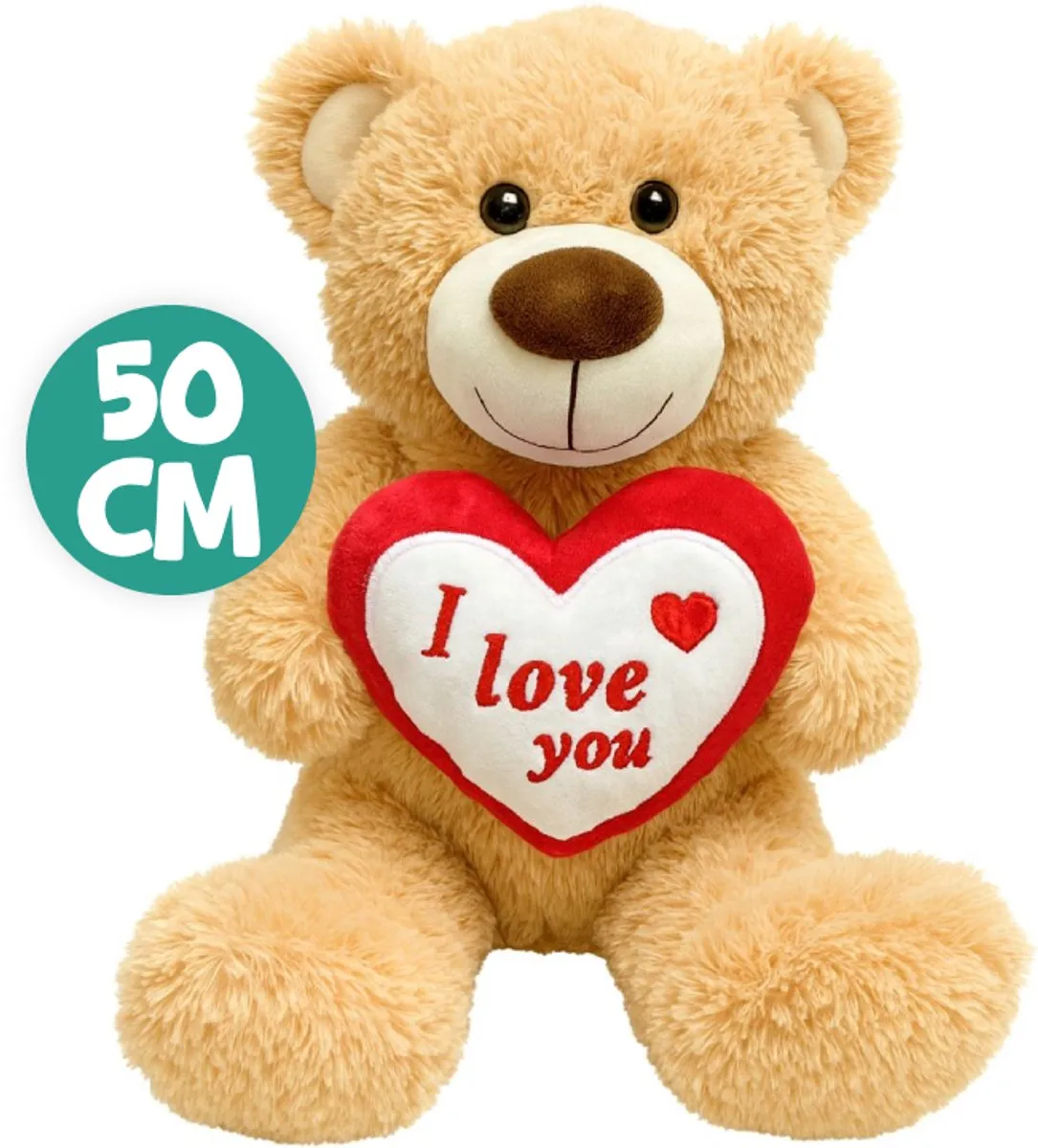 Topknuffels Teddybeer Pluche Bruin met Hart 22cm
