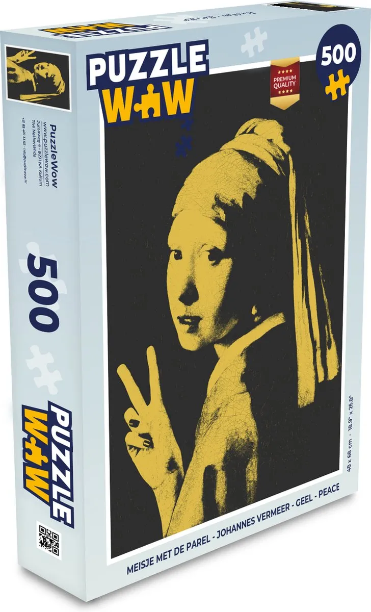 PuzzleWow Meisje met de parel Legpuzzel 500 Stuks - Multicolor