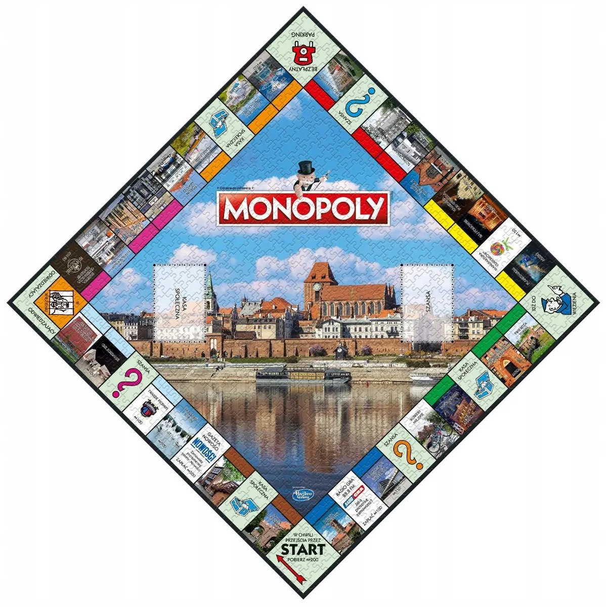 Monopoly Toruń Premium Puzzel 1000 Stuks - Blauw/Rood/Wit/Zwart