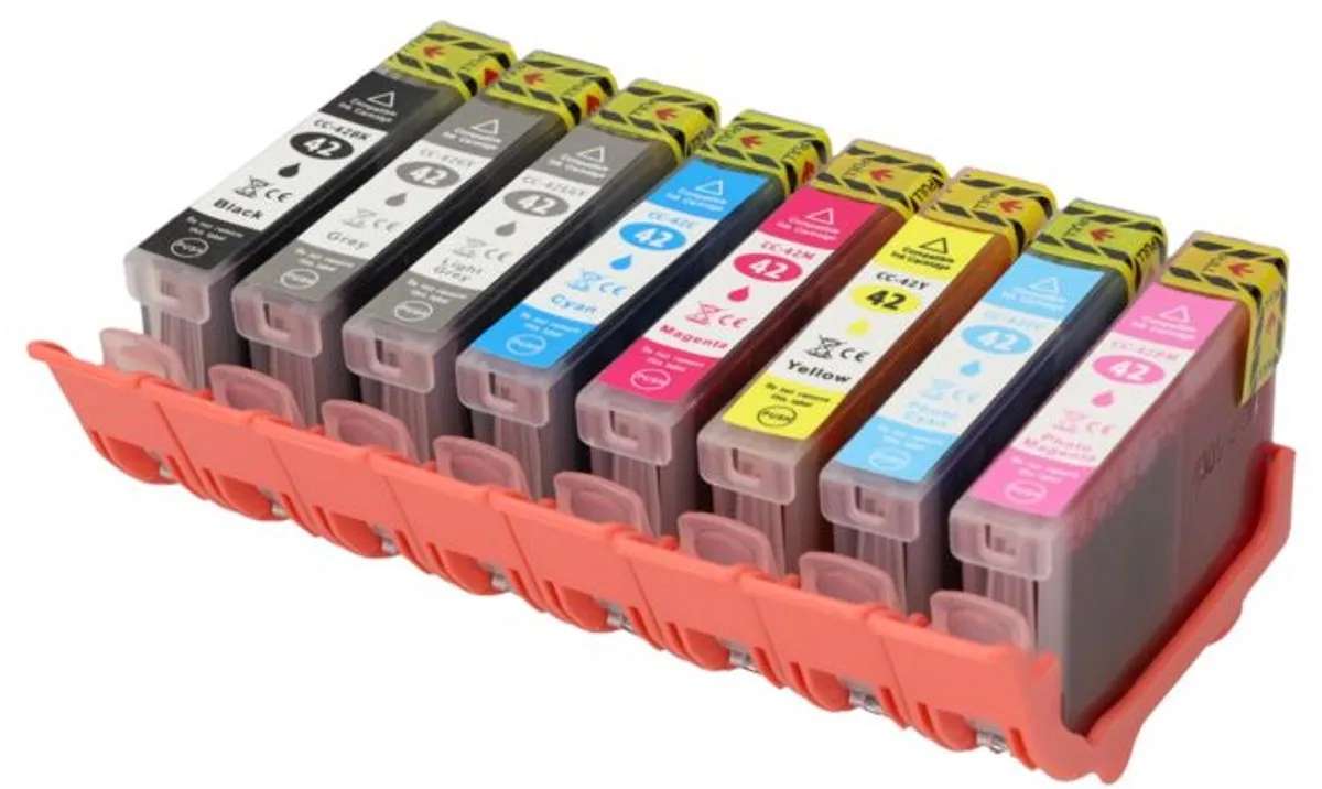 PrintAbout CLI-42BK/C/M/Y/PC/PM/GY/LGY Inktcartridges - 8 Stuks - Canon