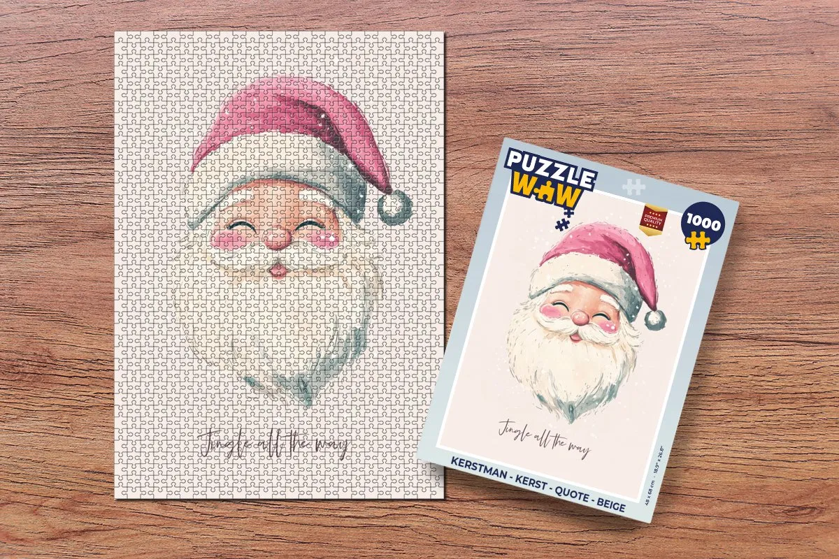 PuzzleWow Kerstman Legpuzzel 1000 Stuks - Beige