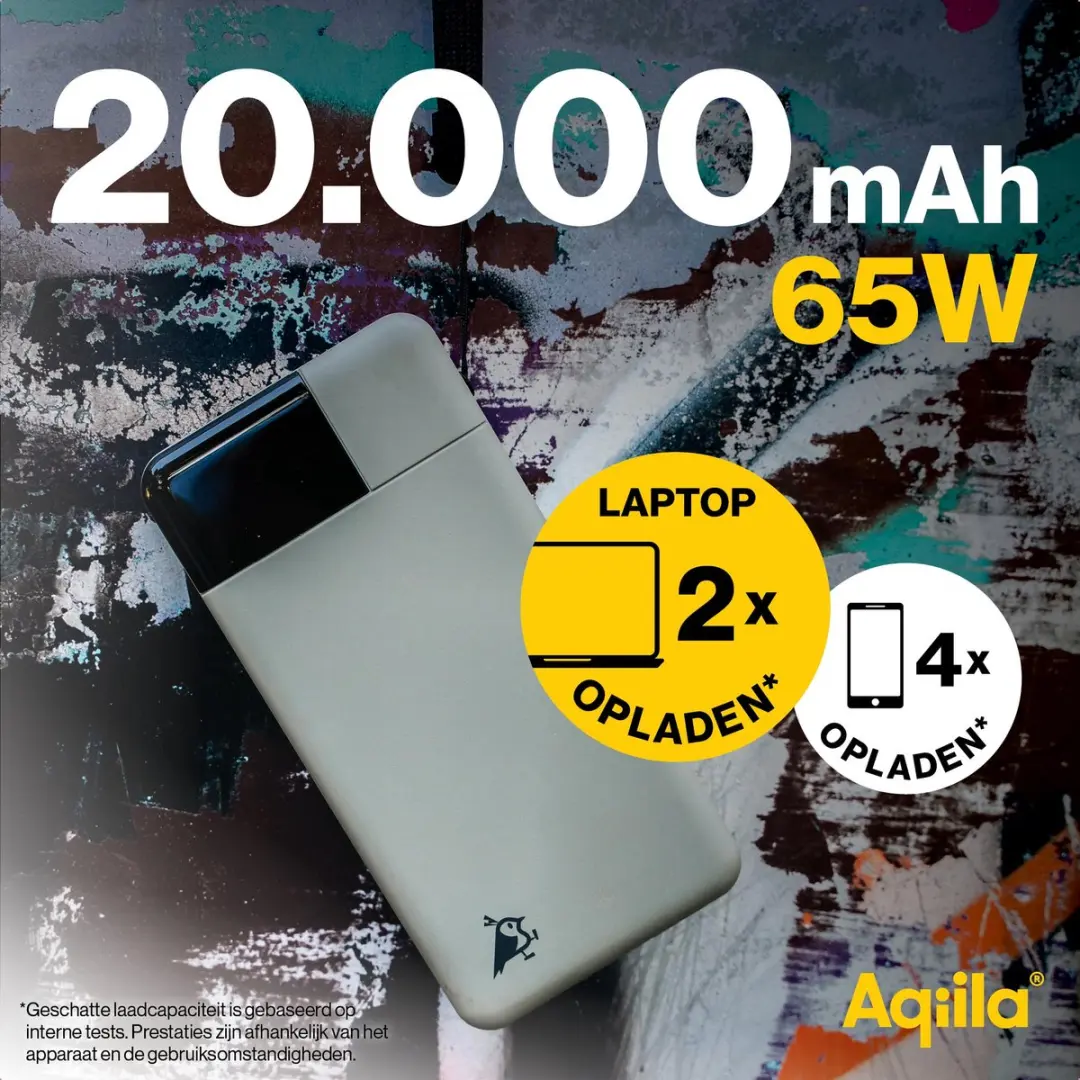Aqiila Powerbird B20+ Powerbank 20000mAh 65W Mosgroen - afbeelding 3 van 6