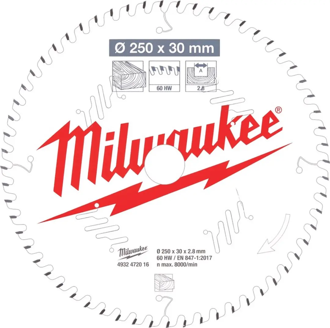 Milwaukee Cirkelzaagblad voor Hout