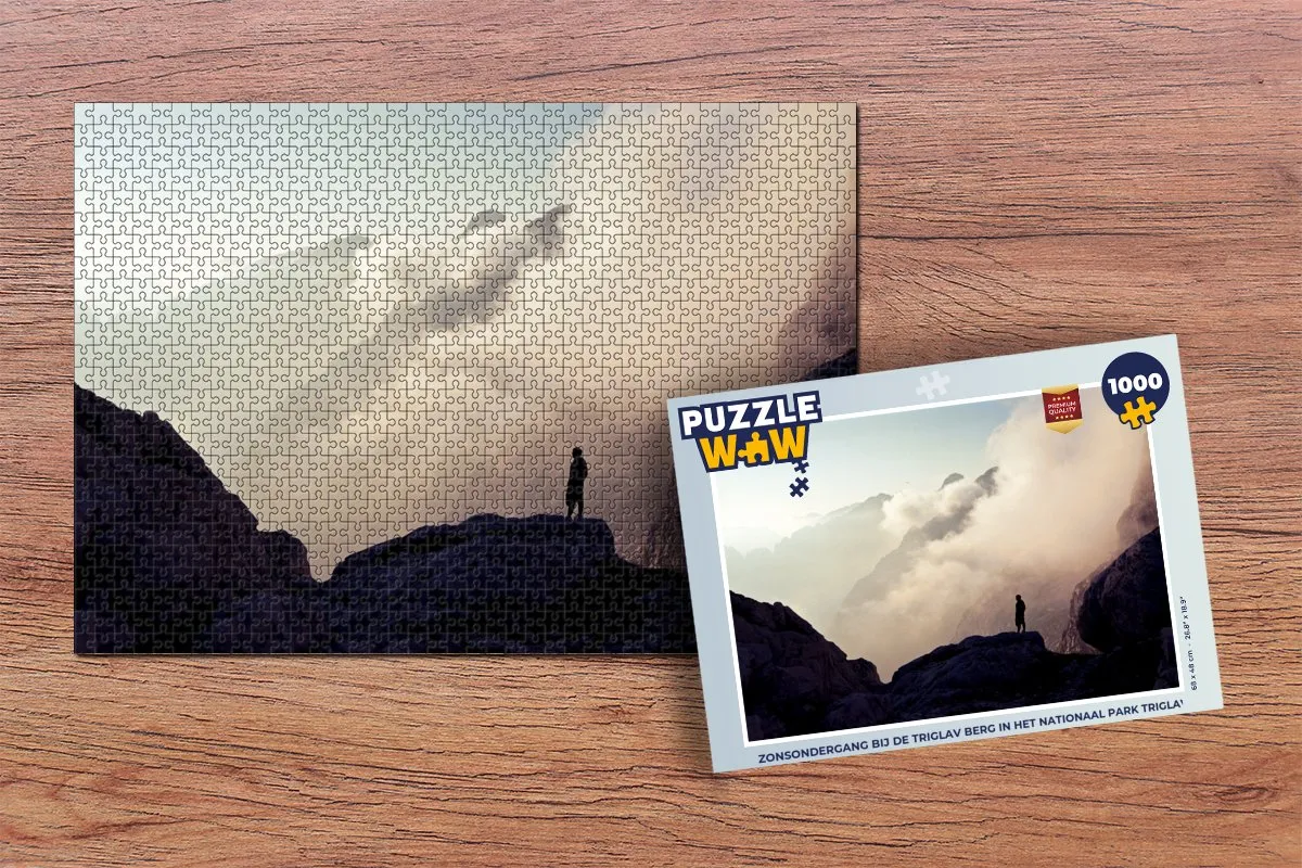 PuzzleWow Legpuzzel Triglav Zonsondergang 1000 Stuks - Multicolor