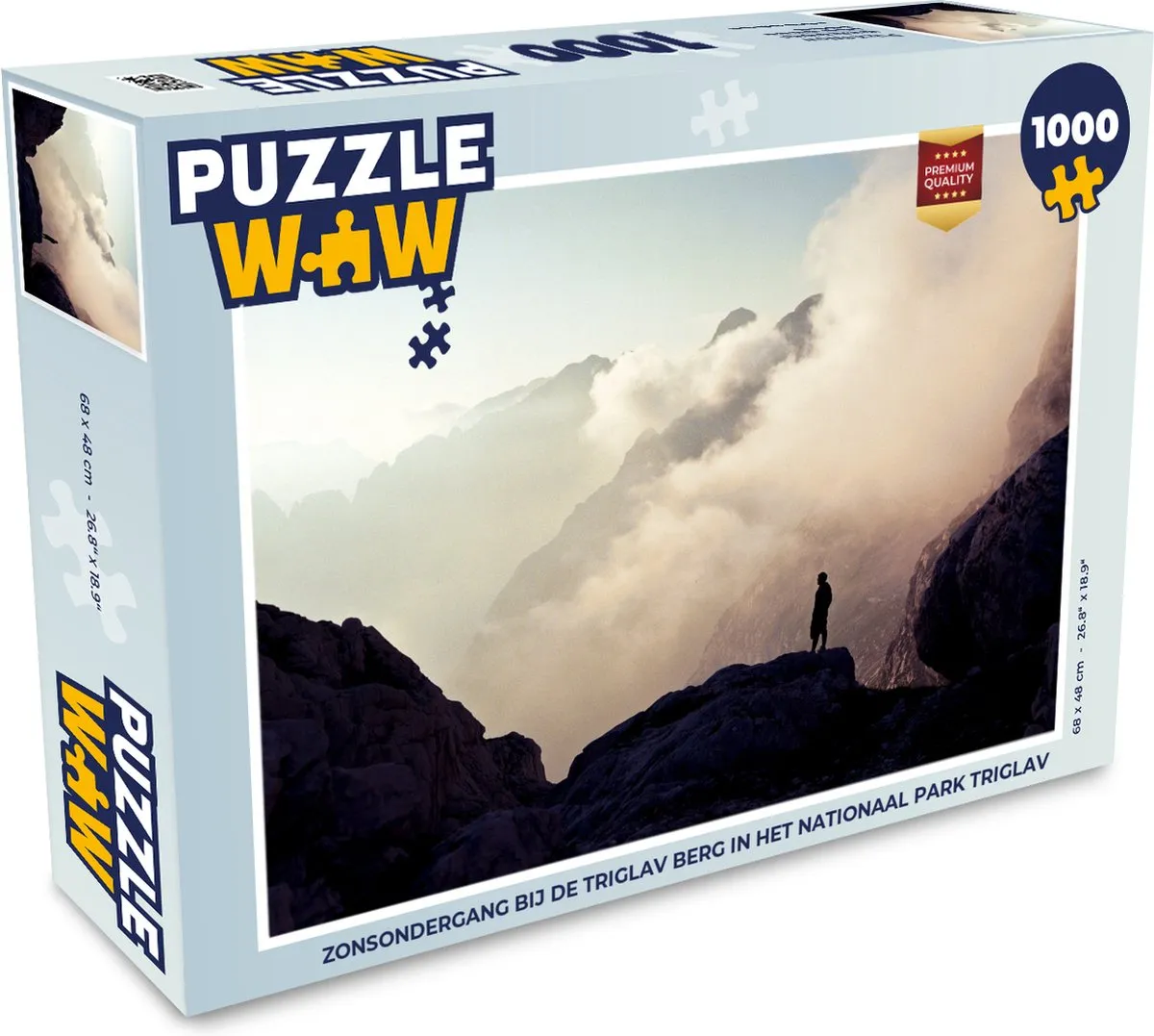 PuzzleWow Legpuzzel Triglav Zonsondergang 1000 Stuks - Multicolor