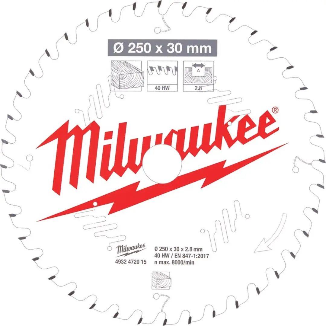 Milwaukee Cirkelzaagblad voor Hout