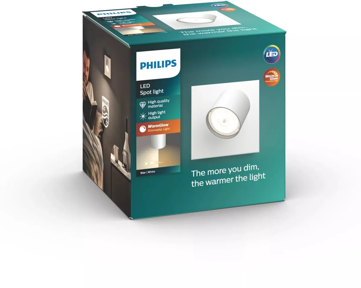 Philips Star Opbouwspot 1-lichts - Wit - afbeelding 6 van 6