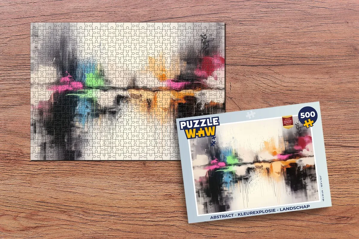 PuzzleWow Abstract Kleurexplosie Landschap Legpuzzel 500 Stuks