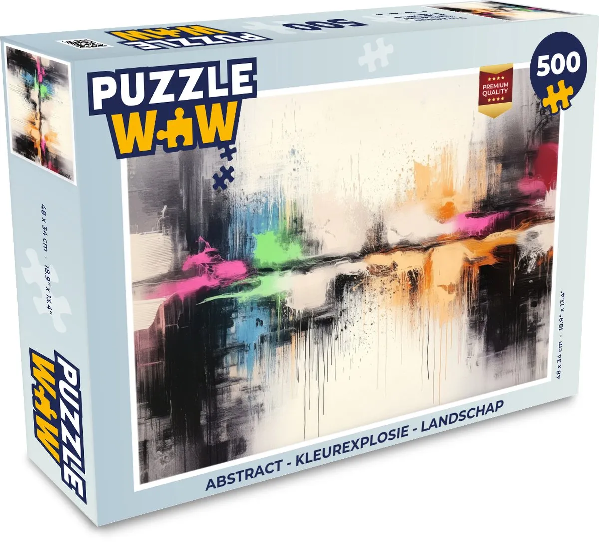 PuzzleWow Abstract Kleurexplosie Landschap Legpuzzel 500 Stuks