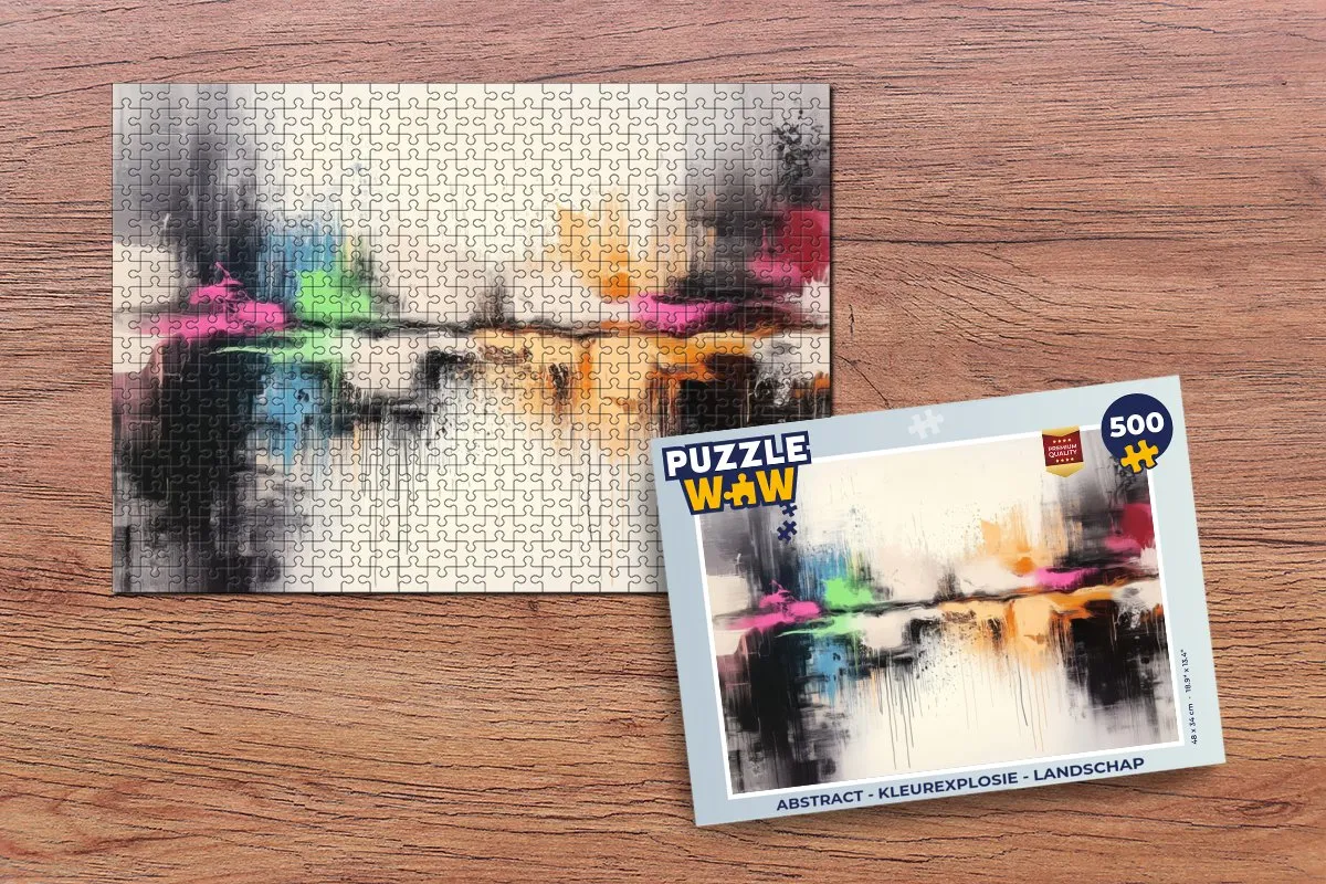 PuzzleWow Abstract Kleurexplosie Landschap Legpuzzel 500 Stuks
