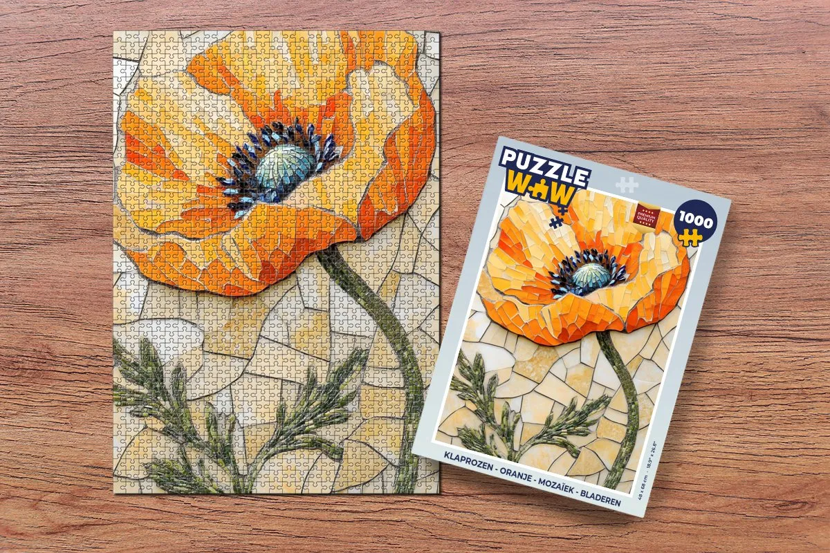 PuzzleWow Klaprozen Mozaïek Legpuzzel 1000 Stuks