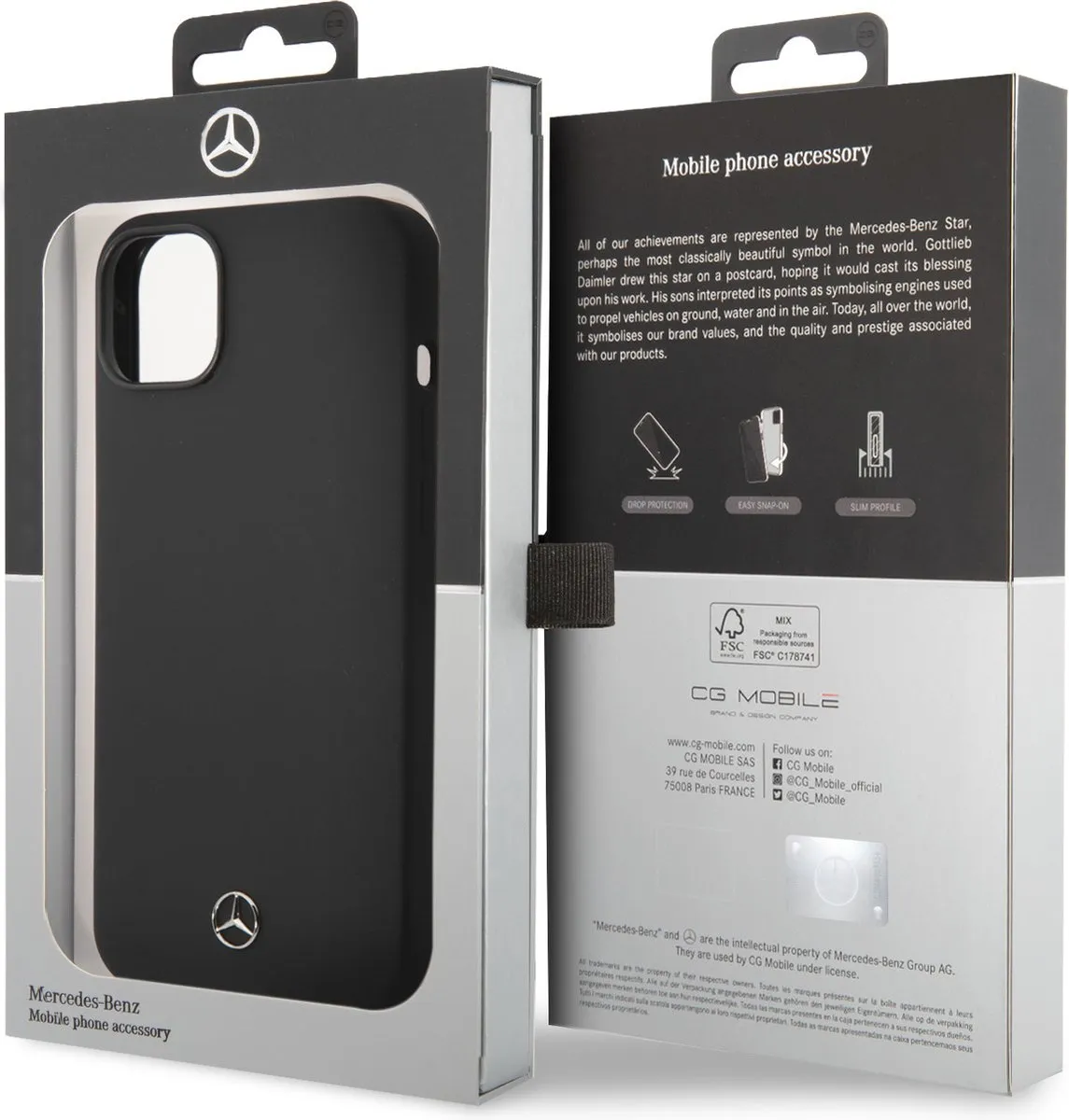 Mercedes-Benz Silicone Back Cover iPhone 14 Plus - Zwart