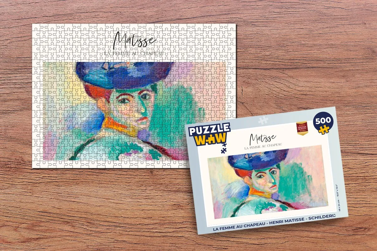 PuzzleWow La femme au chapeau Legpuzzel 500 Stuks - Multicolor