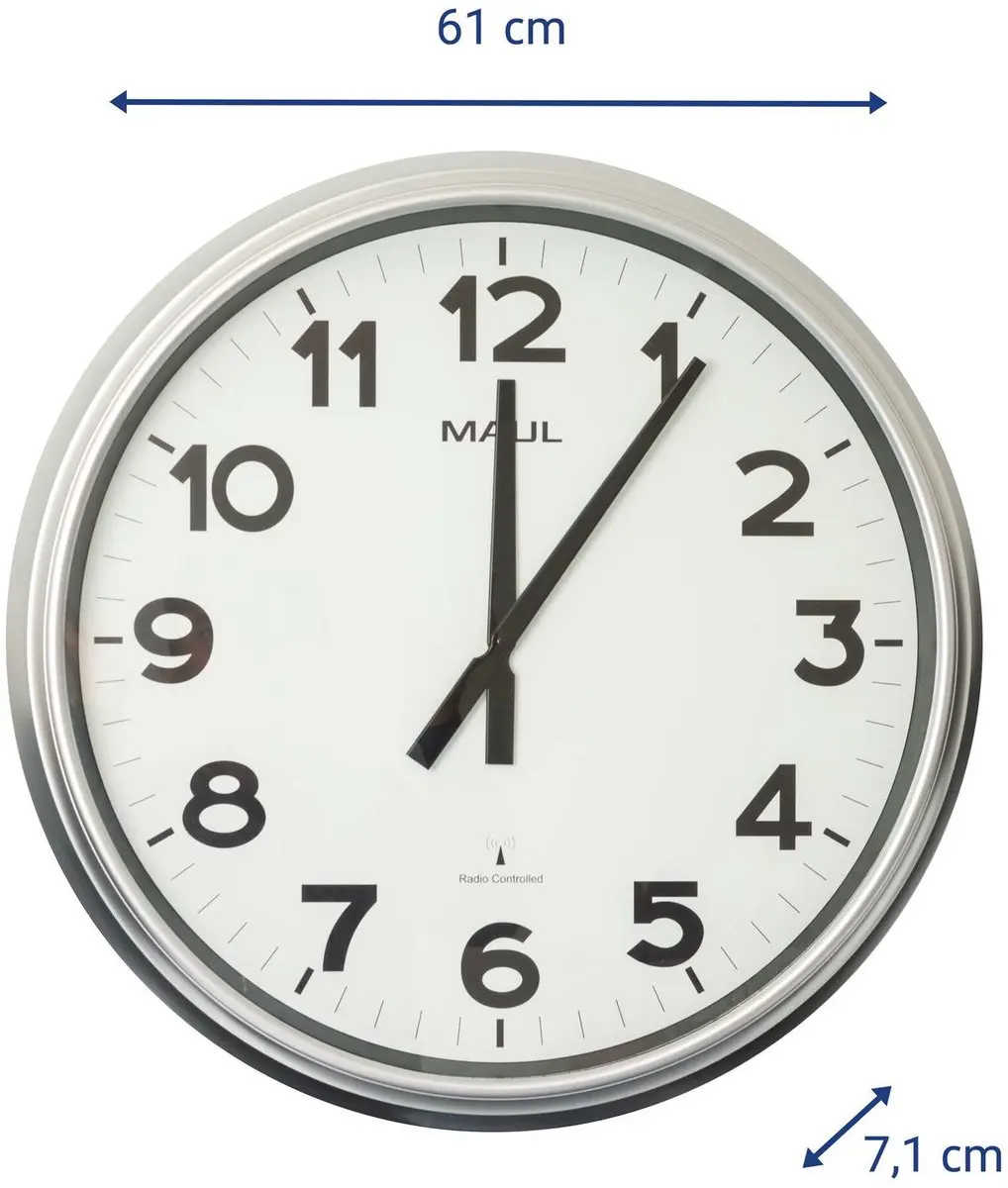 MAULride Wandklok 61RC - Zilver - Ø61cm - afbeelding 3 van 3