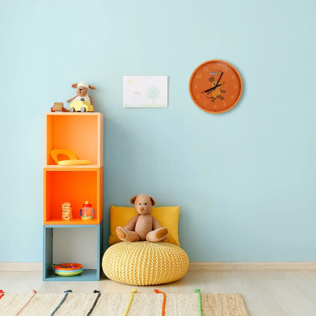 Bresser DieMaus Wandklok Muis - 25cm - Oranje - afbeelding 3 van 6