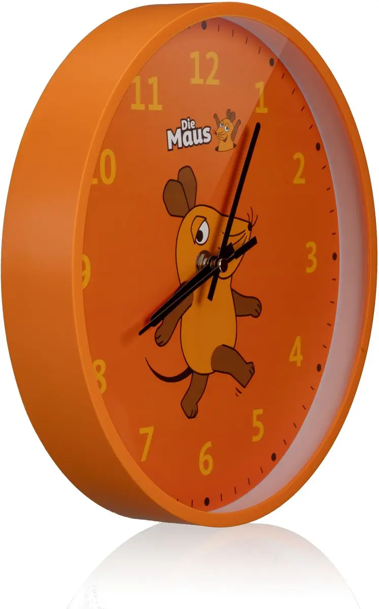 Bresser DieMaus Wandklok Muis - 25cm - Oranje - afbeelding 4 van 6