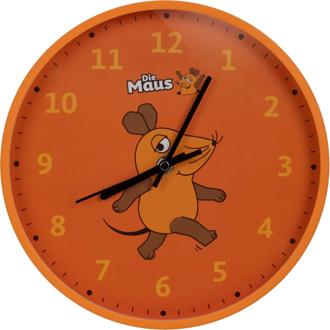 Bresser DieMaus Wandklok Muis - 25cm - Oranje - afbeelding 2 van 6