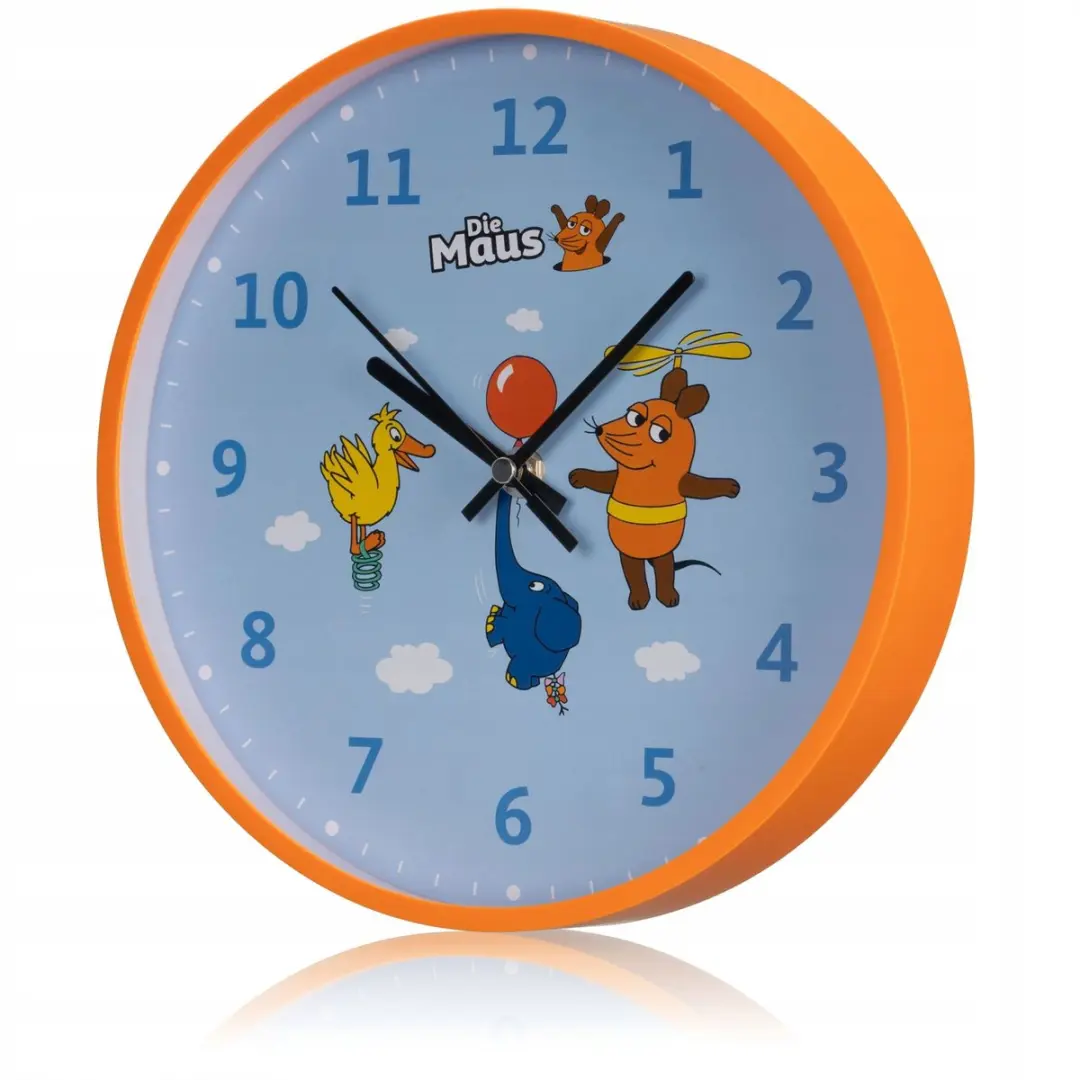 Bresser DieMaus Wandklok Muis/Olifant/Eend - 25cm - Blauw - afbeelding 4 van 6