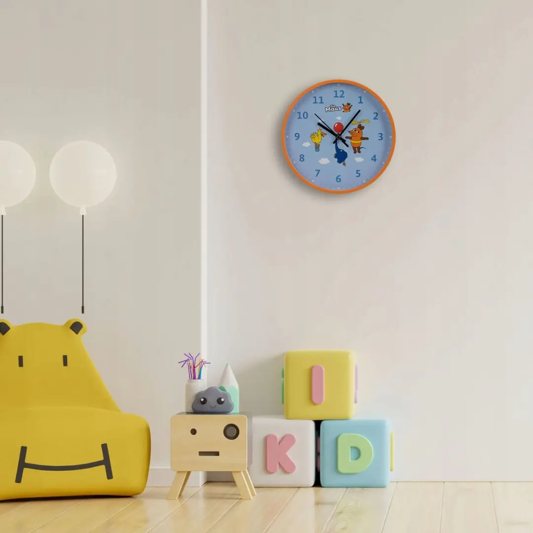 Bresser DieMaus Wandklok Muis/Olifant/Eend - 25cm - Blauw - afbeelding 3 van 6