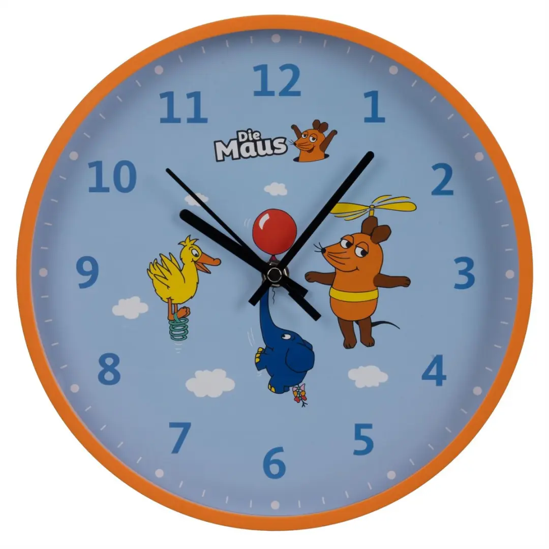Bresser DieMaus Wandklok Muis/Olifant/Eend - 25cm - Blauw - afbeelding 5 van 6