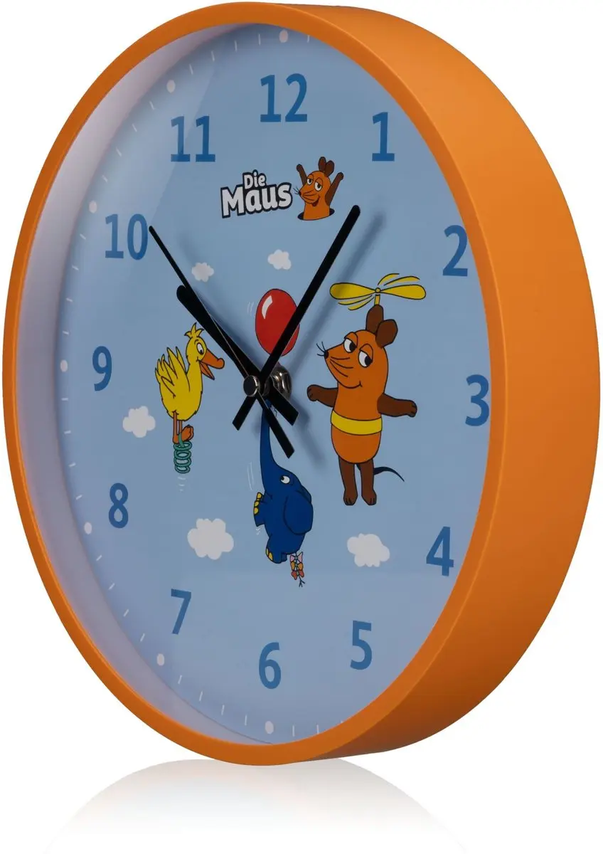 Bresser DieMaus Wandklok Muis/Olifant/Eend - 25cm - Blauw - afbeelding 6 van 6