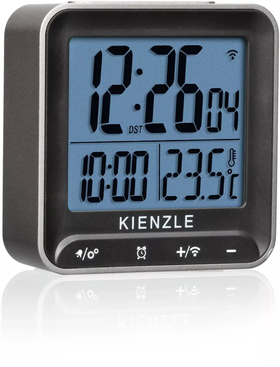 Bresser Kienzle Wekker DCF Signaal - Zilver/Zwart - afbeelding 2 van 6