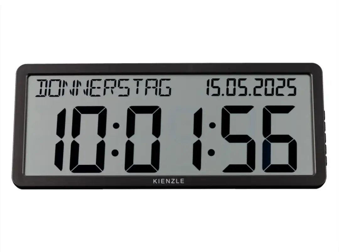 Bresser Kienzle Radiogestuurde Wandklok - Zwart - afbeelding 3 van 6