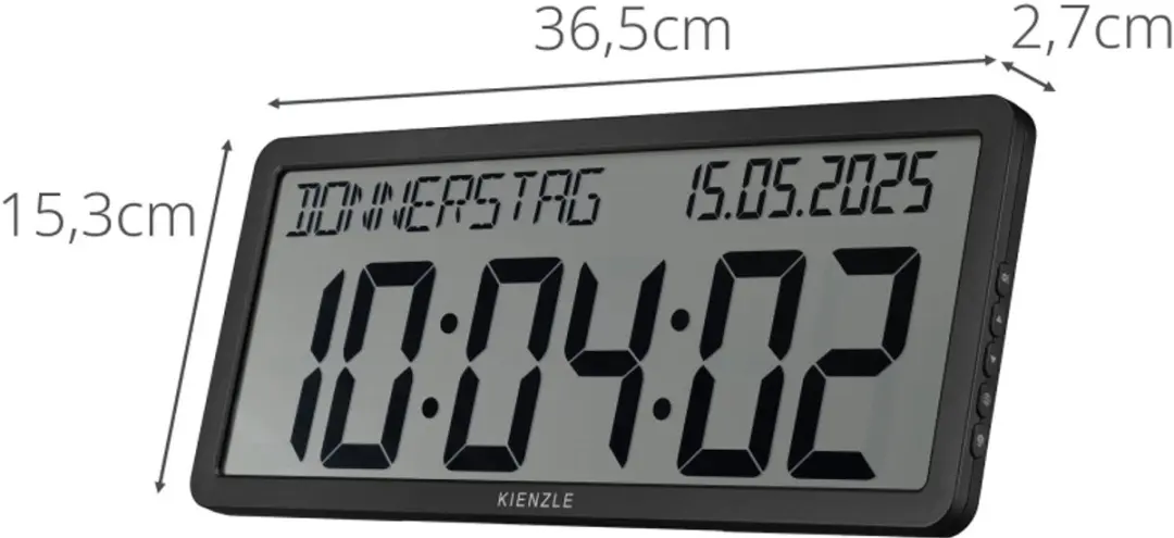 Bresser Kienzle Radiogestuurde Wandklok - Zwart - afbeelding 6 van 6