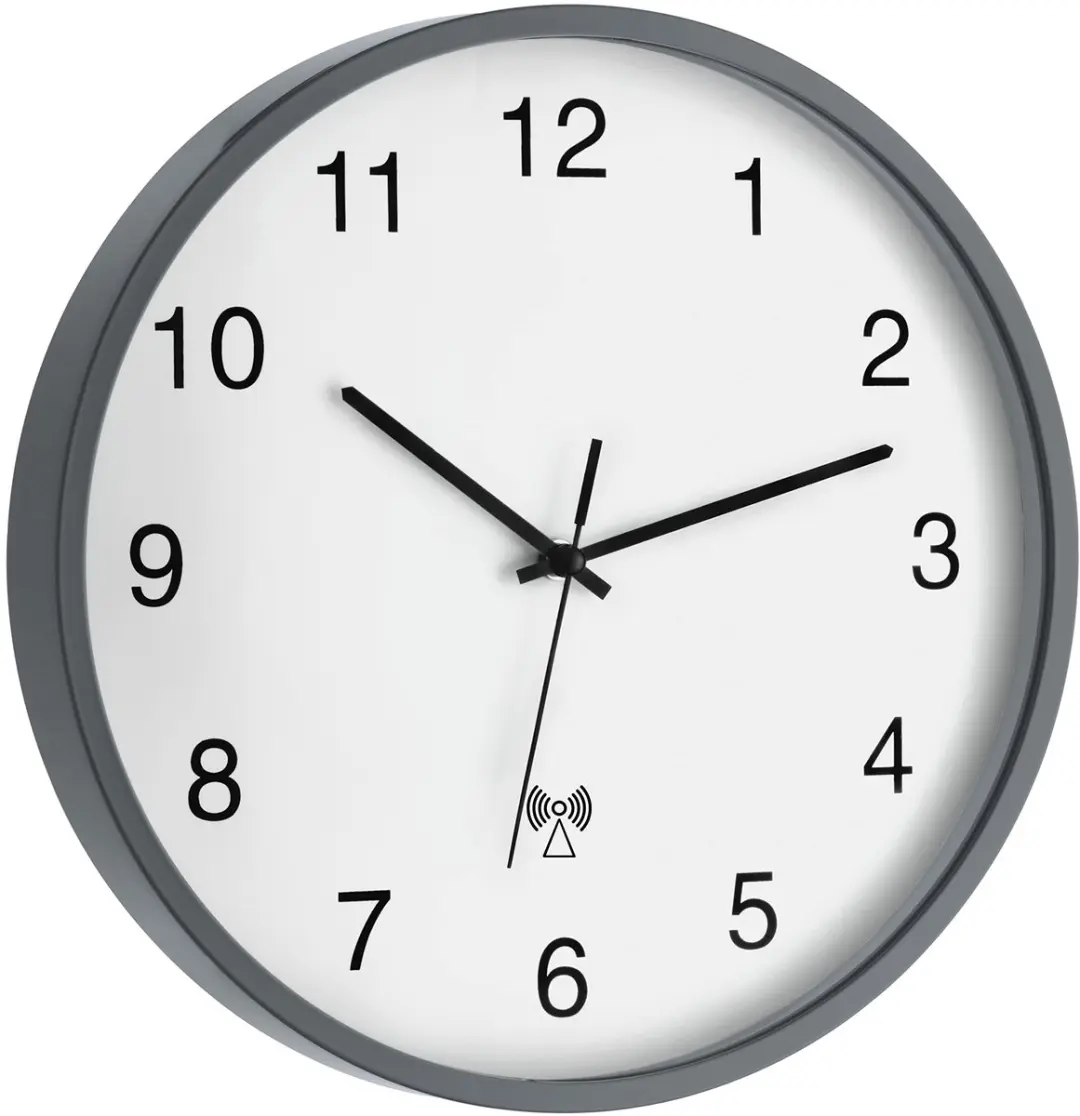 TFA Dostmann Wandklok 60.3511.10 - 30,2cm Antraciet - afbeelding 2 van 5